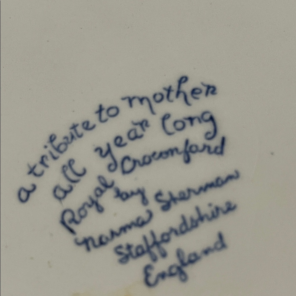 Vintage 1981 Blue White Collector’s Plate - “A Good Mother Makes A Happy Home” - Picture 4 of 4